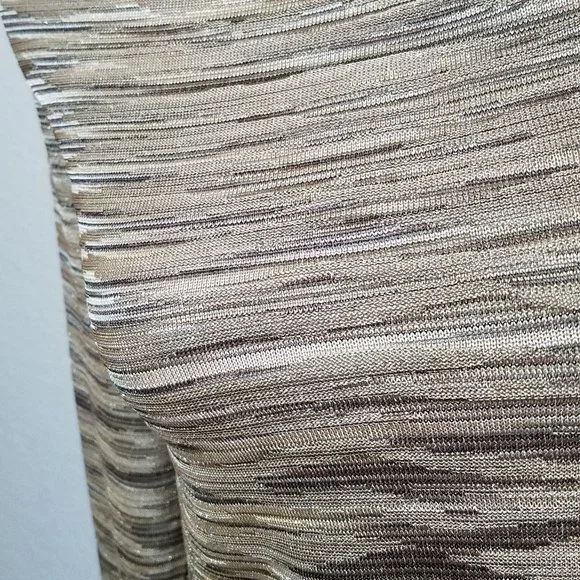 Jones New York Petite Small Blouse Gold Beige Brown 3/4 Sleeve Top SP Metallic - Picture 3 of 4